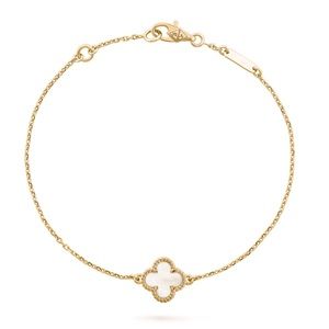 Van Cleef & Arpels Sweet Alhambra bracelet, yellow gold, white mother-of-pearl